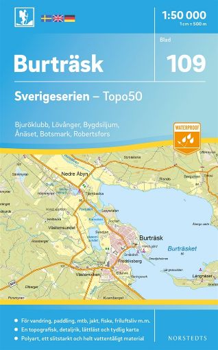 Bild på 109 Burträsk Sverigeserien Topo50 : Skala 1:50 000