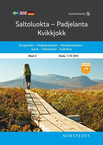 Bild på Outdoorkartan Saltoluokta Padjelanta Kvikkjokk : Blad 3 Skala 1: 75 000