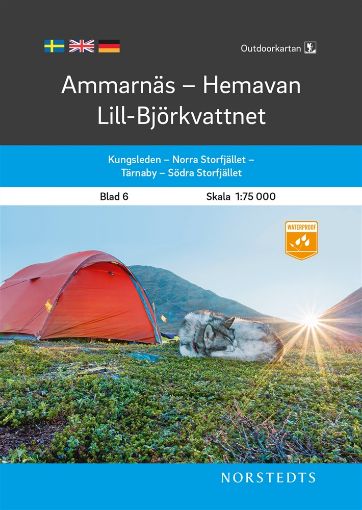 Bild på Outdoorkartan Ammarnäs Hemavan Lill-Björkvattnet : Blad 6 Skala 1:75 000