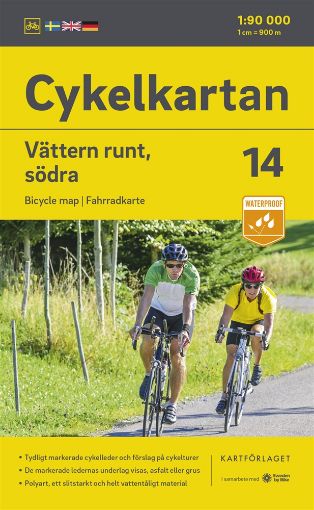 Bild på Cykelkartan Blad 14 Vättern runt, södra delen 2023-2025