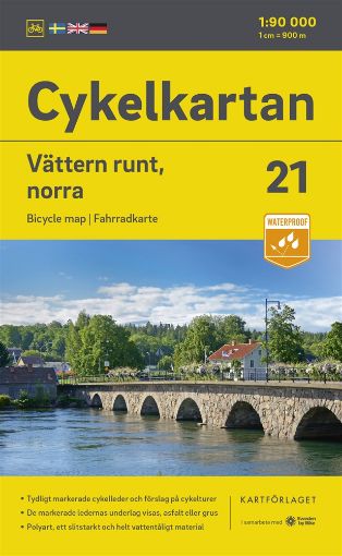 Bild på Cykelkartan Blad 21 Vättern runt, norra delen 2023-2025