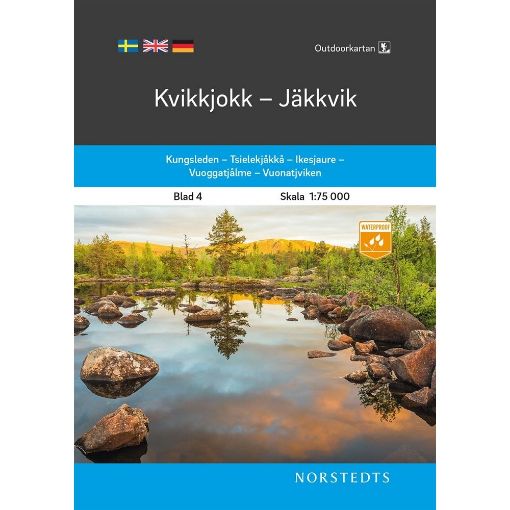 Bild på Outdoorkartan Kvikkjokk Jäkkvik : Blad 4 Skala 1:75 000